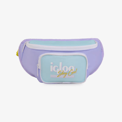 Front View | Retro Fanny Pack::Lilac::Holds 3 cans