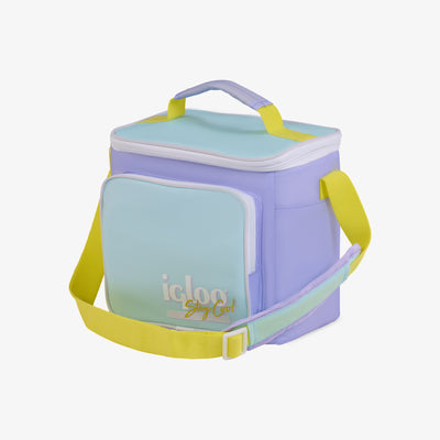 Angle View | Retro Square Lunch Bag::Lilac::