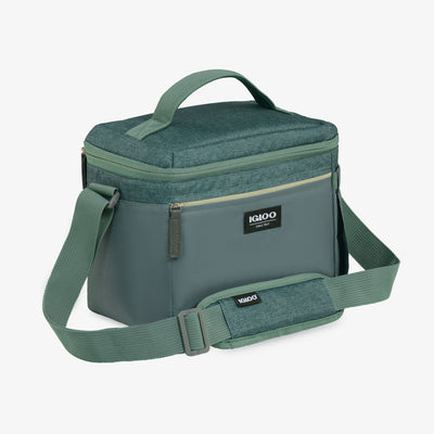 Angle View | Everyday Lunch Rounded Cube Cooler Bag::Spruce::Holds up to 12 cans