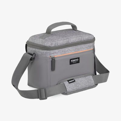Angle View | Everyday Lunch Rounded Cube Cooler Bag::Gray::Holds up to 12 cans