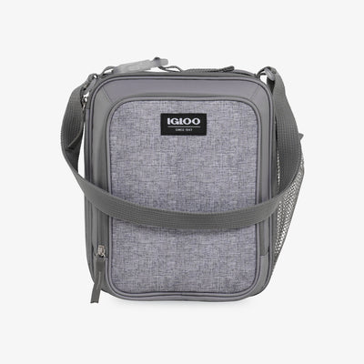 Front View | Kids Everyday Lunch Vertical Cooler Bag::Gray::Water-resistant exterior