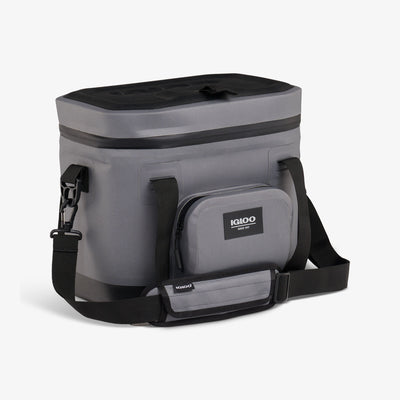 Angle View | Trailmate 18-Can Tote::Carbonite::Welded, weather-resistant exteriorAngle View | Trailmate 18-Can Tote::Carbonite::Exterior zipper pocket