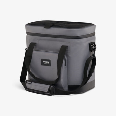 Front View | Trailmate 30-Can Tote::Carbonite::Exterior zipper pocket