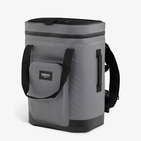 Angle View | Trailmate 24-Can Backpack::Carbonite::Exterior zipper pocket