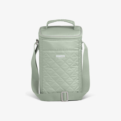 Front View | MaxCold DUO Vertical Crossbody Cooler Bag::::Diamond-quilted panel