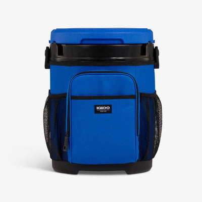 Front View | 20 Qt Cooler Bucket::Sport Blue::Doubles as a seat