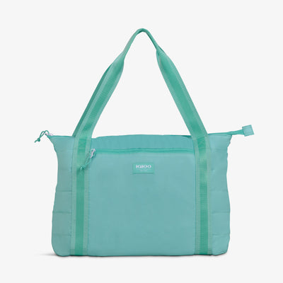 Front View | Packable Puffer 20-Can Cooler Bag::Seafoam::
