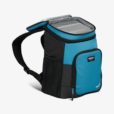Storage View | Latitude Hardtop 18-Can Backpack::Modern Blue::Crush-proof lid