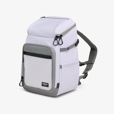 Angle View | Marine 30-Can Backpack::::Touchscreen-compatible window