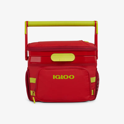 Front View | Rival 18-Can Hybrid Cooler::Red Heat::Zipper-free latch system
