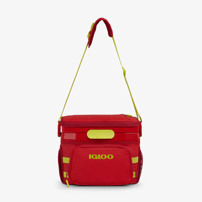 Strap View | Rival 18-Can Hybrid Cooler::Red Heat::Adjustable shoulder strap