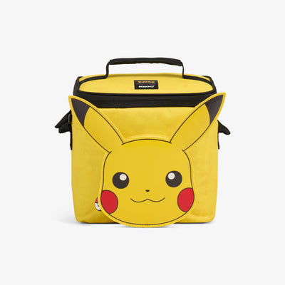 Front View | Pokémon Pikachu Square Lunch Cooler Bag::::Pikachu-shaped pocket