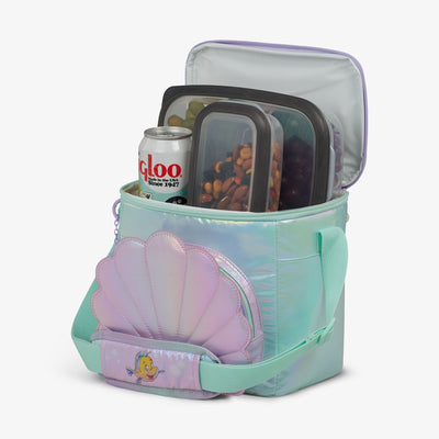 Open View | Disney The Little Mermaid Seashell Square Lunch Cooler Bag::::Insulated liner