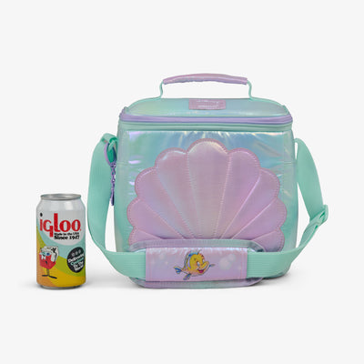 Size View | Disney The Little Mermaid Seashell Square Lunch Cooler Bag::::Holds up to 9 cans