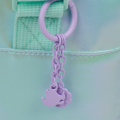 Details View | Disney The Little Mermaid Seashell Square Lunch Cooler Bag::::Detachable charm keychain
