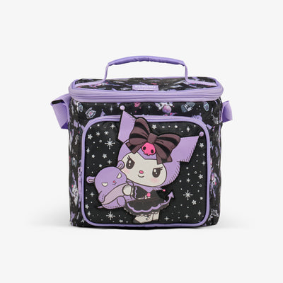 Front View | Kuromi™ Square Lunch Cooler Bag::::Faux-leather Kuromi detail