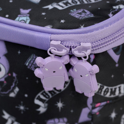 Zipper View | Kuromi™ Square Lunch Cooler Bag::::Baku zipper pulls