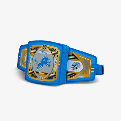 Angle View | NFL WWE Cooler Fanny Pack::Lions::Adjustable waist strap