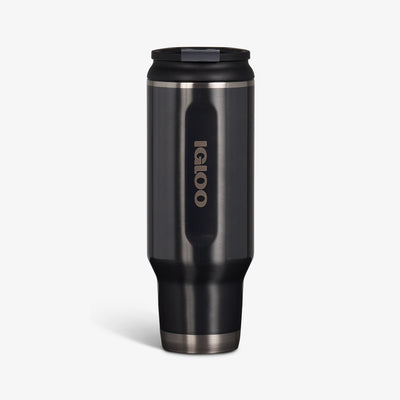 Front View | 40 Oz Flip ‘n’ Sip Tumbler::Carbonite::Fits in standard cup holders