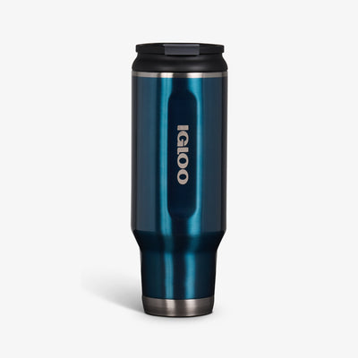 Front View | 40 Oz Flip ‘n’ Sip Tumbler::Modern Blue::Fits in standard cup holders