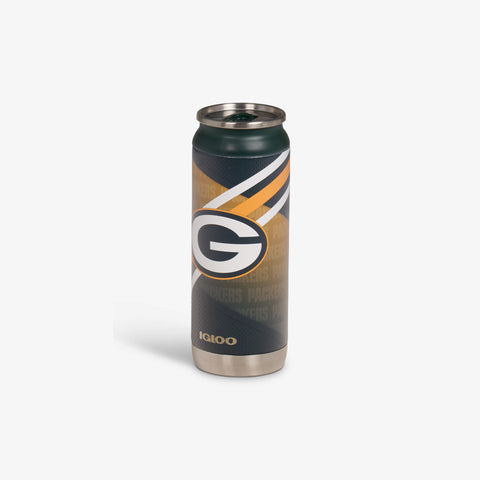 Angle View | Green Bay Packers 16 Oz Can::::Sliding mouth-opening tab