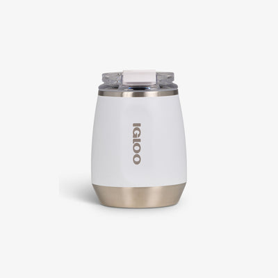 Front View | 10 Oz Wine Tumbler::White::Double-wall, vacuum-insulated