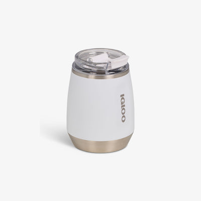 Angle View | 10 Oz Wine Tumbler::White::