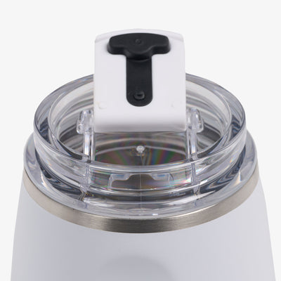 Lid Open View | 10 Oz Wine Tumbler::White::