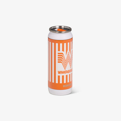 Angle View | Whataburger 16 Oz Can::::Sliding mouth-opening tab