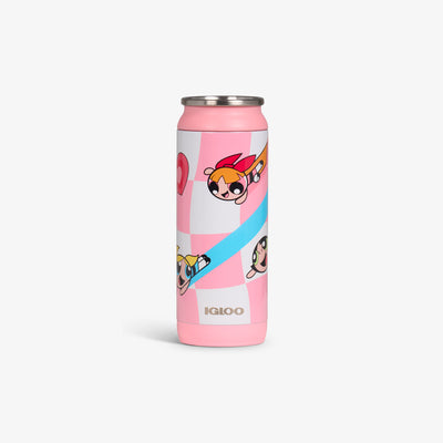 Front View | The Powerpuff Girls 16 Oz Can::::Durable stainless steel