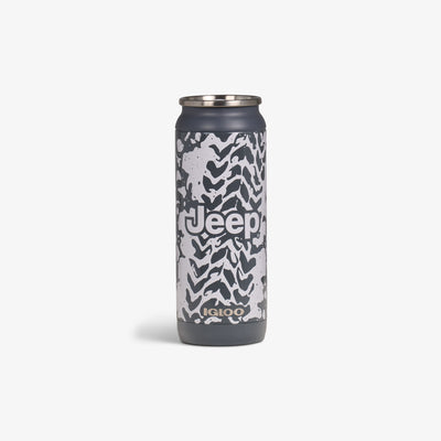 Front View | Jeep® Off-Road 16 Oz Can::Charcoal::Durable stainless steel  
