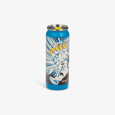 Angle View | Sonic the Hedgehog Shimbun 16 Oz Can::::Sliding mouth-opening tab