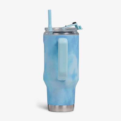 Profile View | 32 Oz Flip ‘n’ Sip Travel Mug::Powder Blue::Side handle