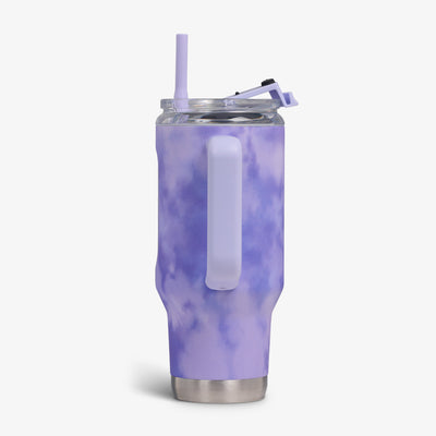 Profile View | 32 Oz Flip ‘n’ Sip Travel Mug::Cloud Lilac::Side handle