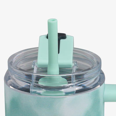 Straw View | 32 Oz Flip ‘n’ Sip Travel Mug::Cloud Seafoam::Gasketed, leak-resistant straw