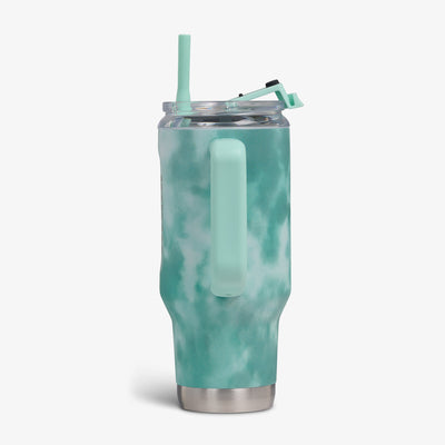Profile View | 32 Oz Flip ‘n’ Sip Travel Mug::Cloud Seafoam::Side handle