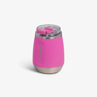 Angle VIew | 10 Oz Wine Tumbler::Pink Fizz::No-look-sip indicator