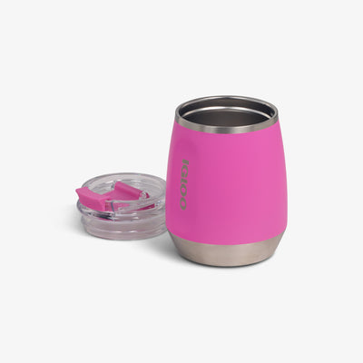 Lid Off View | 10 Oz Wine Tumbler::Pink Fizz::Cold/hot compatible