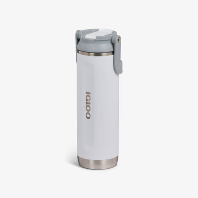 Angle View | 20 Oz Sport Sipper Bottle::White::No-look-sip indicator
