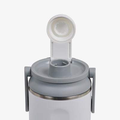 Lid Open View | 36 Oz Twist ‘n’ Chug Bottle::White::Leakproof Twist ‘n’ Chug lid