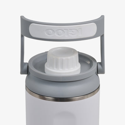 Lid View | 36 Oz Twist ‘n’ Chug Bottle::White::1/4 turn chugger cap