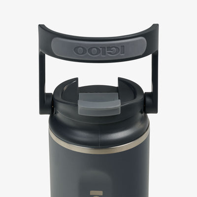Lid View | 12 Oz Flip ‘n’ Sip Tumbler::Carbonite::Retention: Up to 24hrs cold / 4hrs hot*