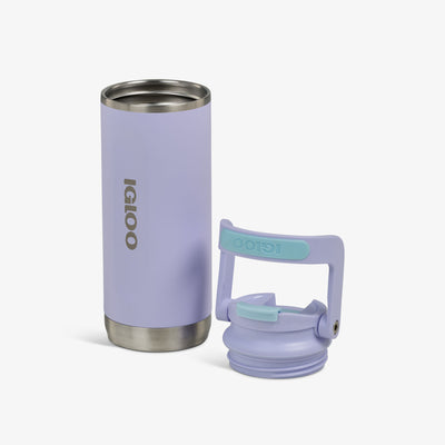 Lid Off View | 16 Oz Flip ‘n’ Sip Tumbler::Lilac Breeze::Double-wall, vacuum-insulated