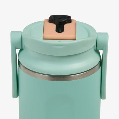Open Lid View | 16 Oz Flip ‘n’ Sip Tumbler::Seafoam Green::Leakproof Flip ‘n’ Sip lid
