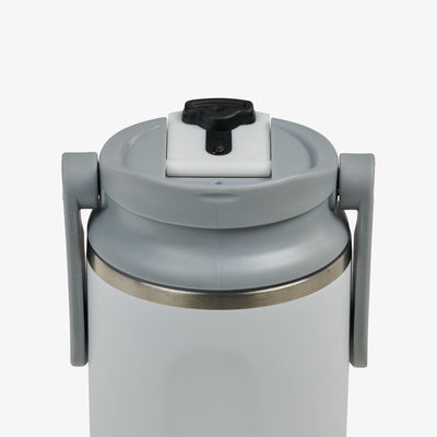 Lid Open View | 20 Oz Flip ‘n’ Sip Tumbler::White::Leakproof Flip ‘n’ Sip lid