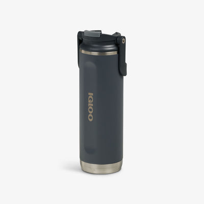 Angle View | 20 Oz Flip ‘n’ Sip Tumbler::Carbonite::No-look-sip indicator