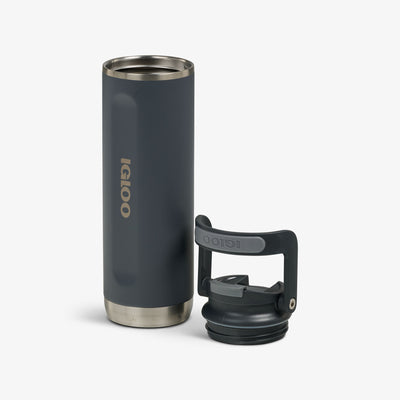 Lid View | 20 Oz Flip ‘n’ Sip Tumbler::Carbonite::Double-wall, vacuum-insulated