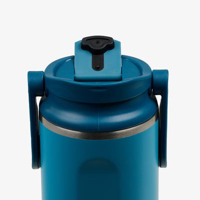 Lid Open View | 20 Oz Flip ‘n’ Sip Tumbler::Modern Blue::Leakproof Flip ‘n’ Sip lid