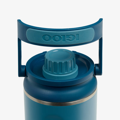 Lid View | 36 Oz Twist ‘n’ Chug Bottle::Modern Blue::1/4 turn chugger cap