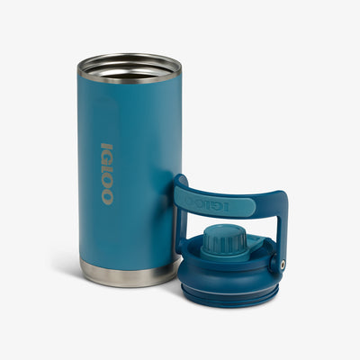 Lid Off View | 36 Oz Twist ‘n’ Chug Bottle::Modern Blue::Double-wall, vacuum-insulated